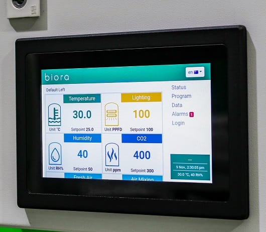 Grow Chamber HMI Control Screen